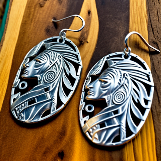 Silver Aztec Warrior Earrings | Stylish and Unique Jewelry