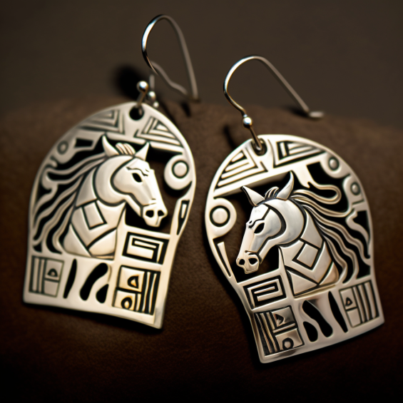 Silver Aztec Horse Earrings | Stylish and Unique Jewelry